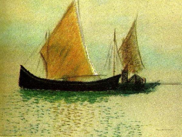 Odilon Redon segelbatar i venedig Norge oil painting art
